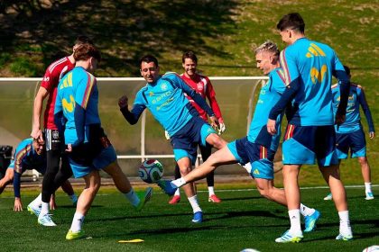 Spain national football team training before World Cup final