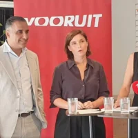 Vooruit party in Antwerp energized by actress Lien Van de Kelder