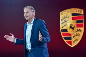 Porsche CEO confirms forecast at Porsche headquarters in Stuttgart, Germany, 2026