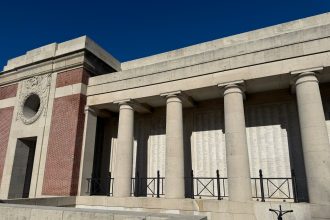 Menin Gate memorial in Ypres during Last Post ceremony for centenary commemoration