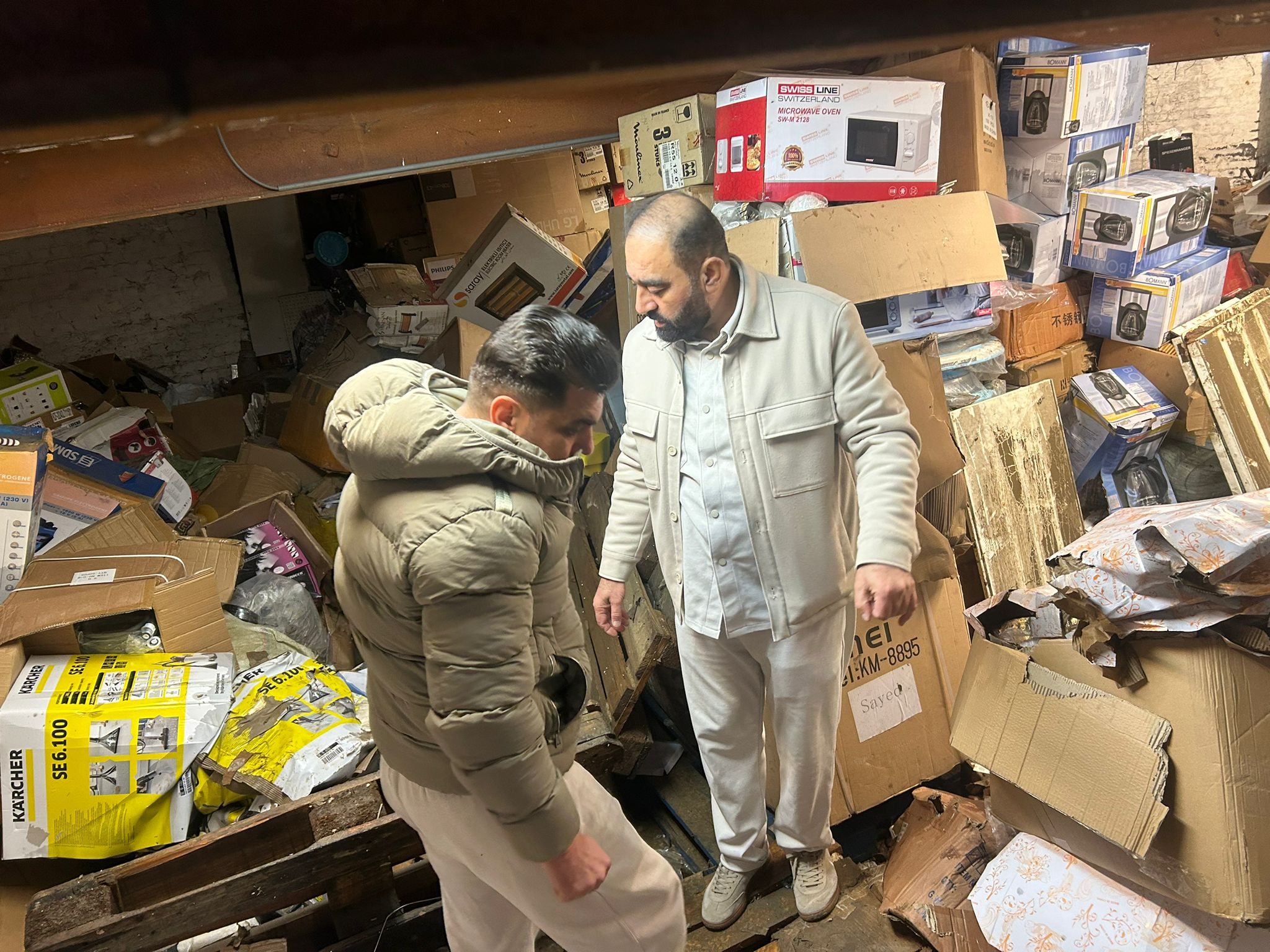 Retail shop damaged by Brussels water pipe burst flood