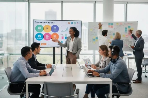 Corporate reputation management strategy meeting for UK business growth