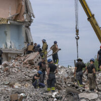 Ukraine civilian casualties after residential attack