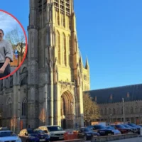 Ypres installs 21m recycled plastic Christmas tree for holidays