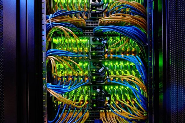 Modern network servers illustrate the growing role of artificial intelligence infrastructure in the global economy.