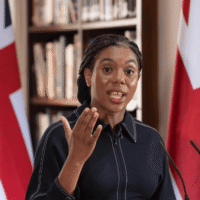 UK politician Kemi Badenoch speaking in Parliament during a session