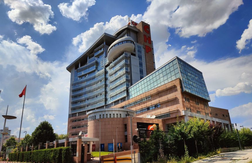 CHP headquarters during Turkey opposition crisis in Ankara
