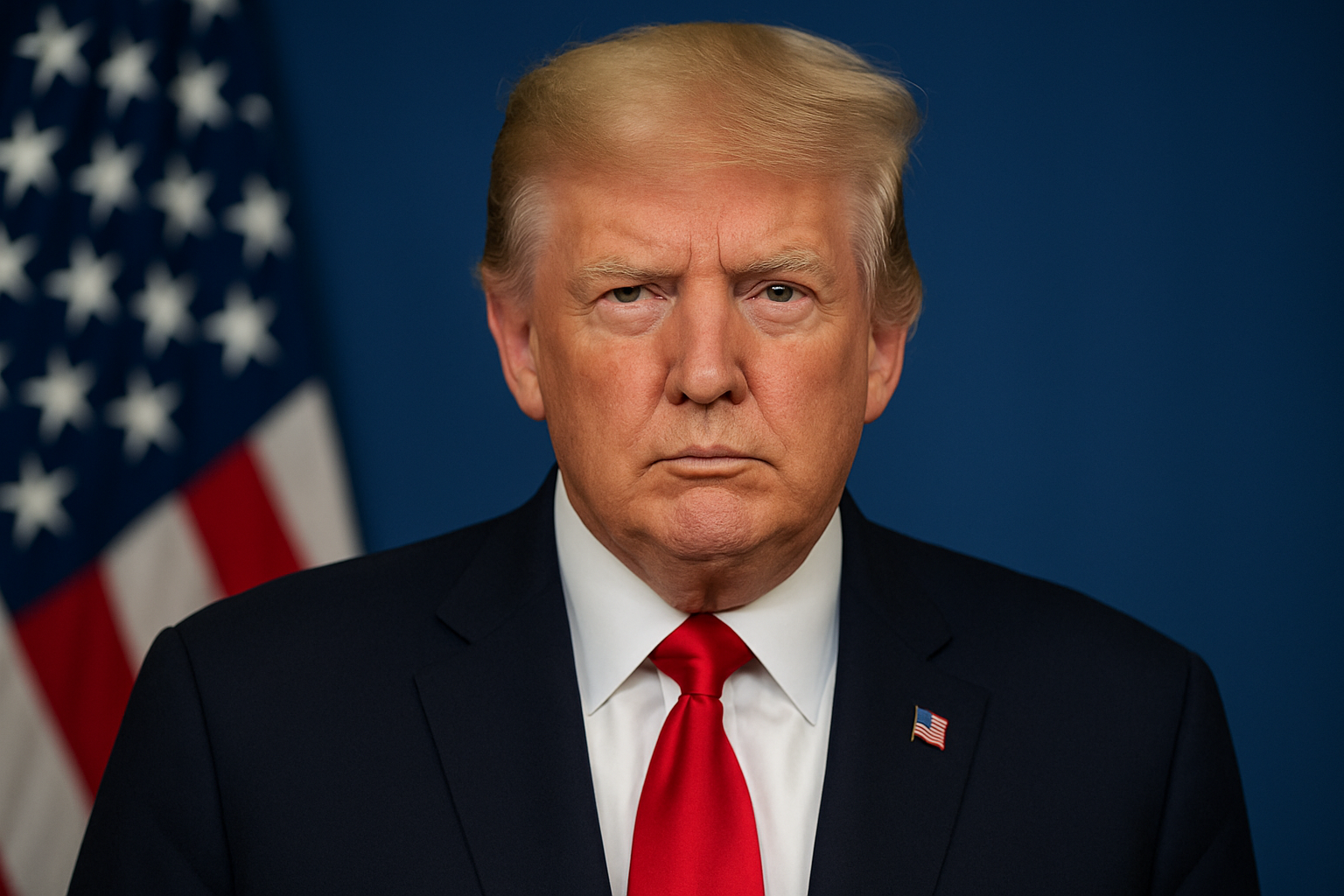 Donald Trump standing on stage at a campaign event, gesturing while speaking to the crowd.