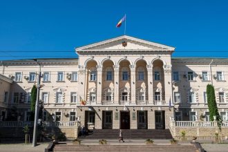 Embassy entrance in Chisinau following diplomatic tensions involving Russian embassy staff