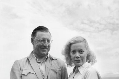 Armand Denis during an African safari expedition filming wildlife documentaries