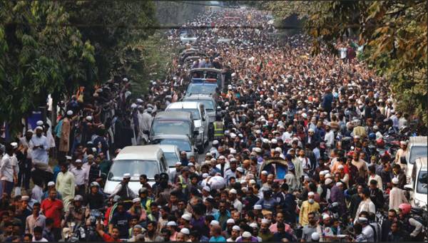 Khaleda Zia funeral procession moves through Dhaka