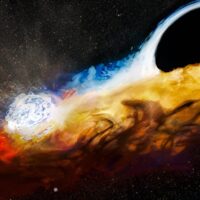 Black hole discovery showing a star being torn apart in deep space