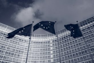 EU sanctions Russia over Ukrainian children as EU flags fly in Brussels