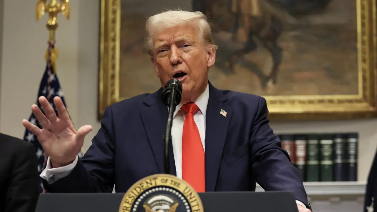 Donald Trump unveiling controversial White House plaques mocking former US presidents