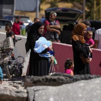 Smoke rises as Israel military strikes Lebanon impact residential buildings