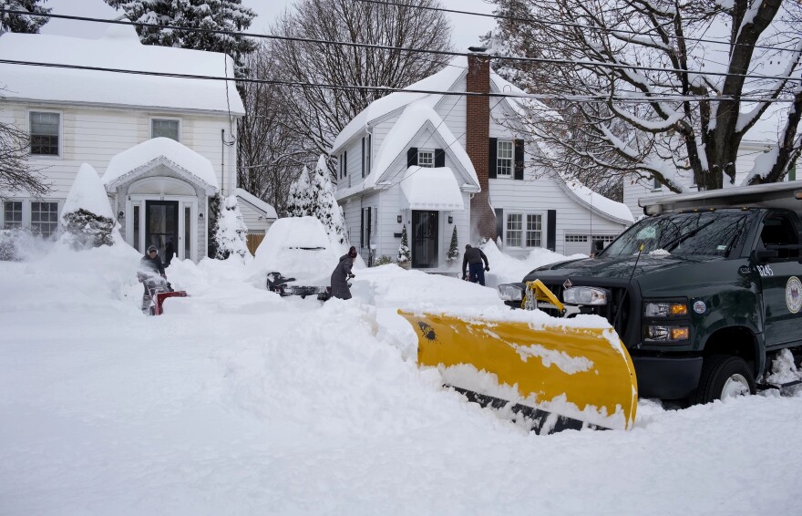 New York winter storm emergency snow plows
