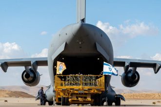 US Weapons Deal Israel F-35 fighter jet in flight over Middle East during rising tensions 2026