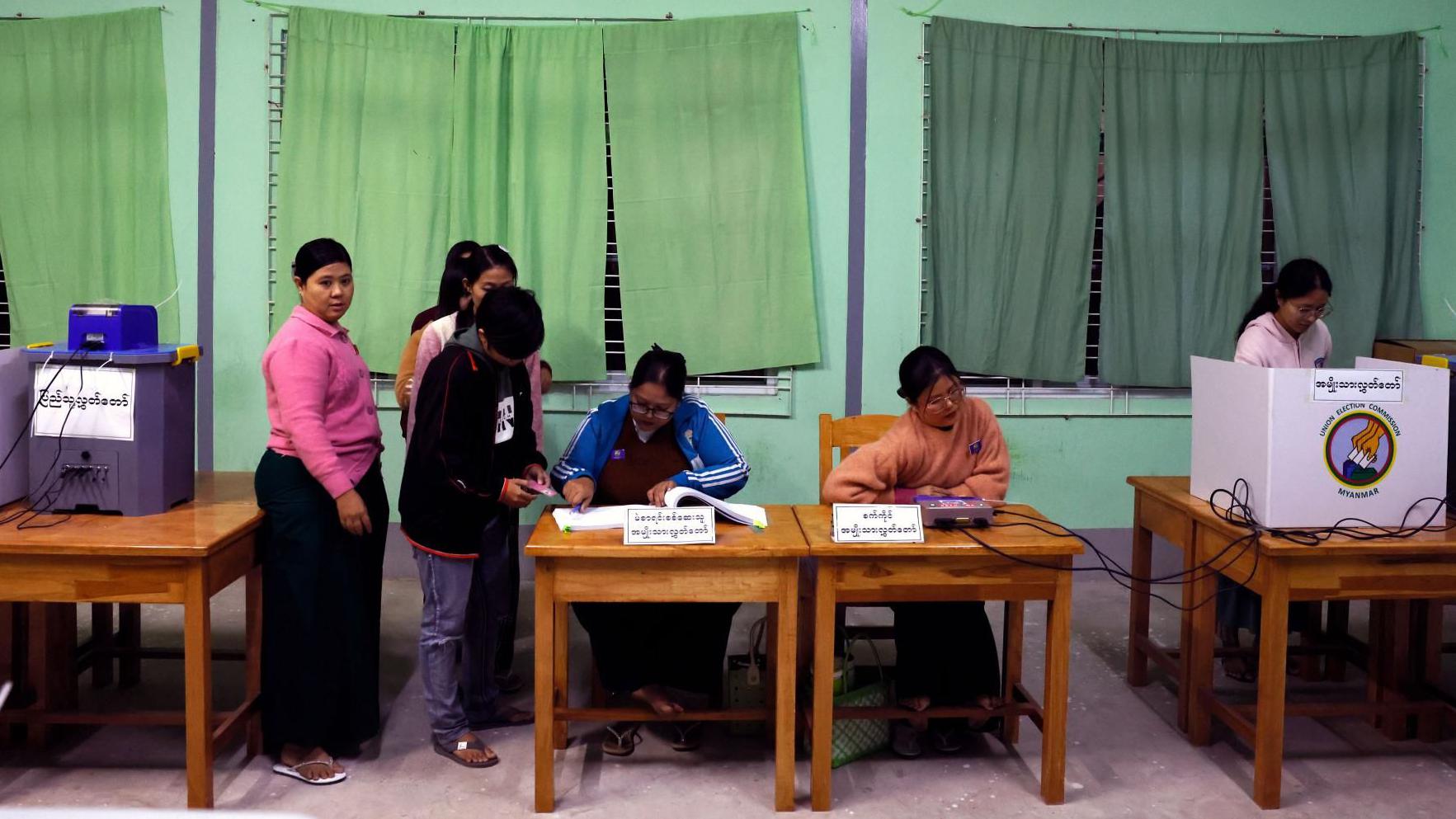 Myanmar election held amid political unrest