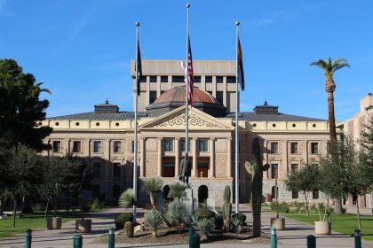 U.S. Supreme Court building during hearing on Arizona voter restrictions and election integrity laws