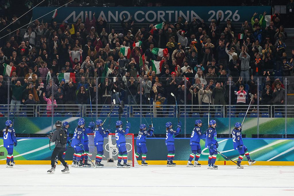 Canada Olympic hockey semifinal arena atmosphere in Milan 2026