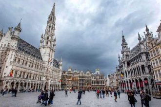 Brussels Grand Place as deadly shootings raise concerns about public security in Belgium's capital.