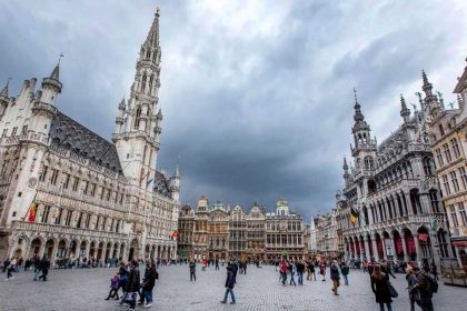 Brussels Grand Place as deadly shootings raise concerns about public security in Belgium's capital.