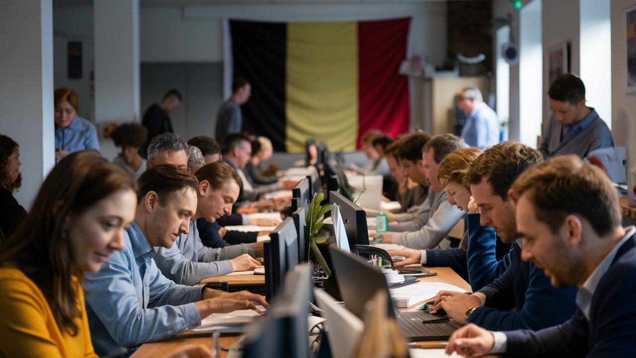 Belgian employee working in an office as workers face rules on reclaiming holiday days lost to illness