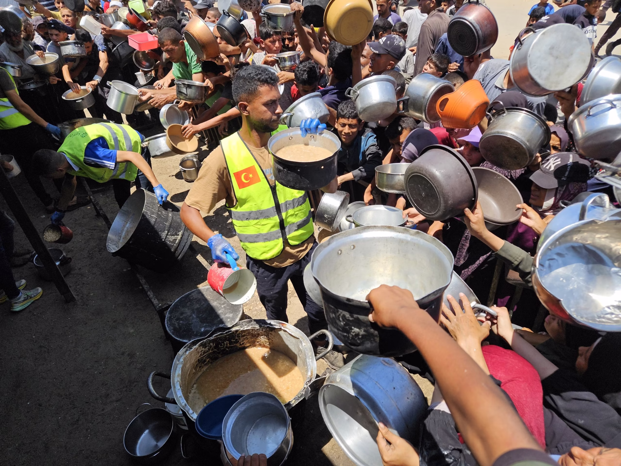 Aid groups distributing relief supplies in Gaza