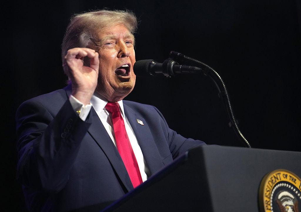 President Trump addresses supporters during the White House anniversary event on the National Mall for the U.S. 250th anniversary celebration
