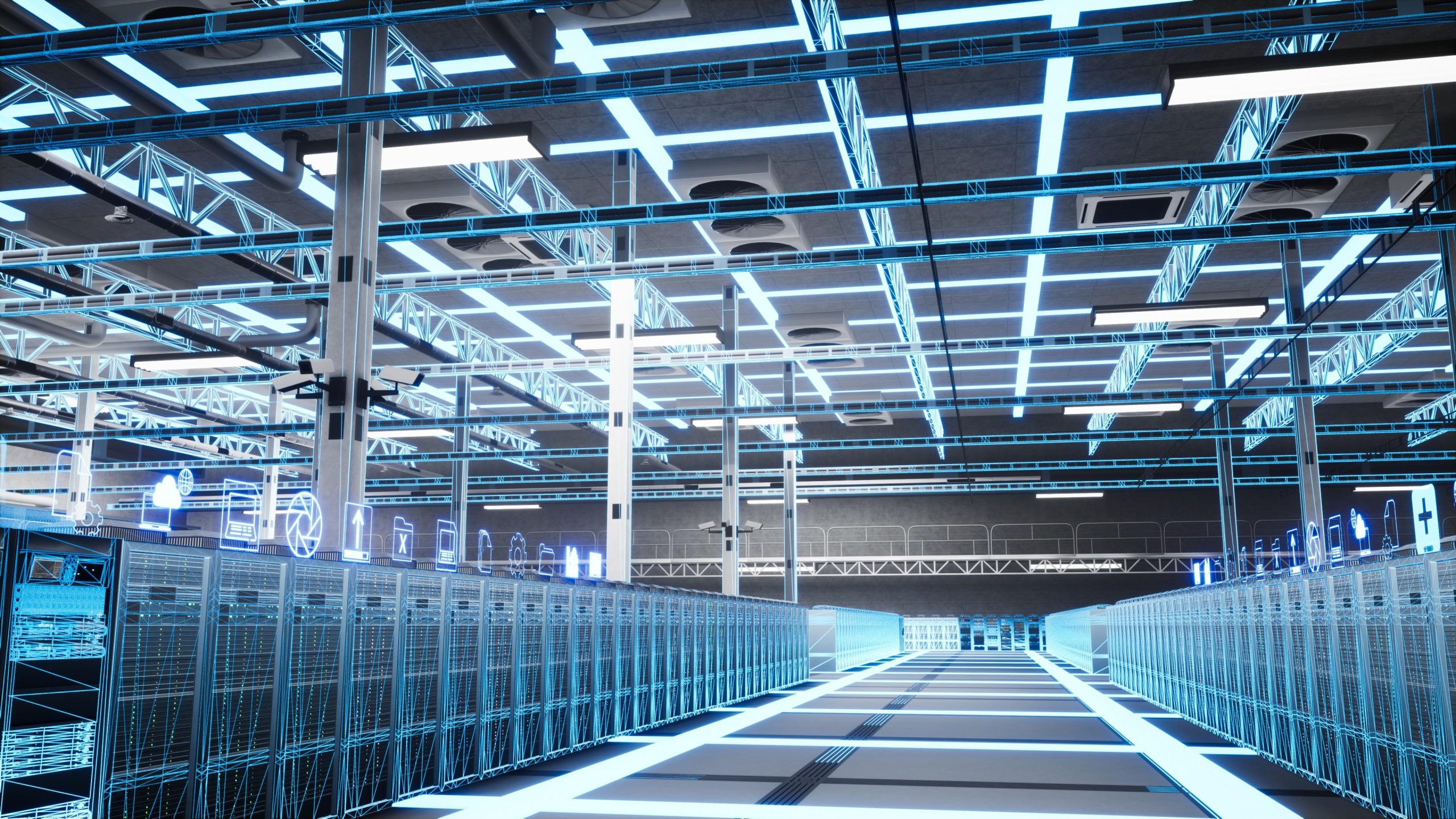 AI infrastructure investment news showing large-scale data center powering artificial intelligence systems