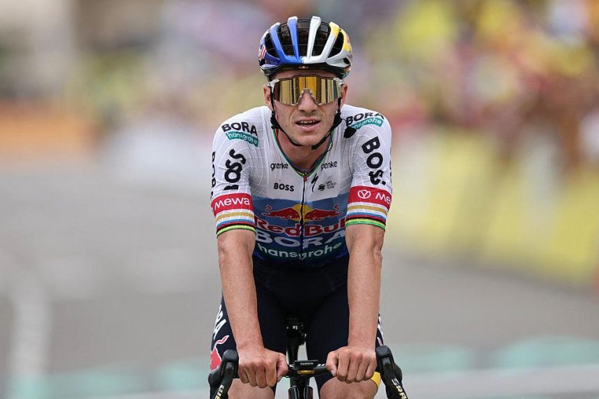 Remco Evenepoel competing in the men's individual time trial for Belgium