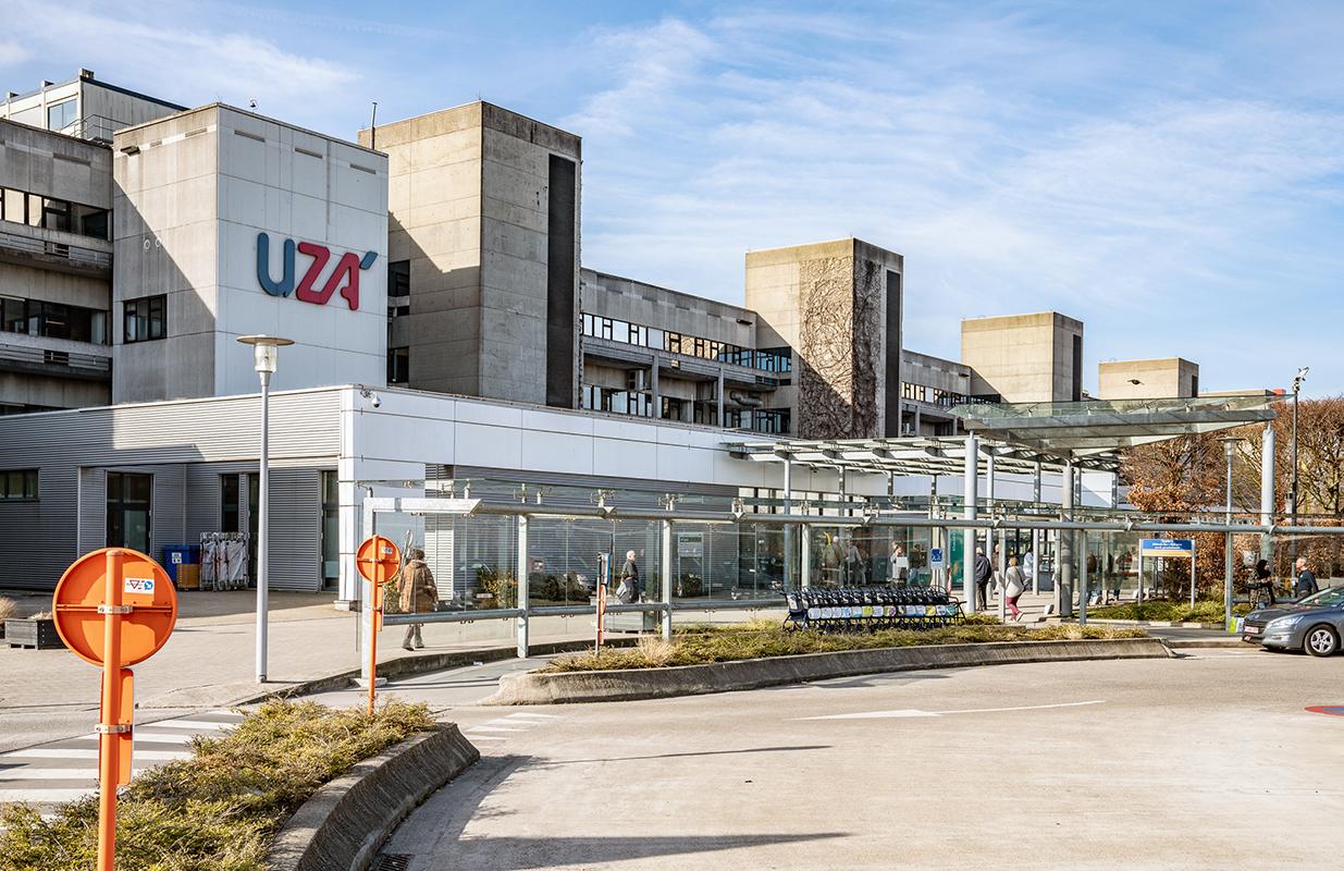Main entrance of AZ Monica Antwerp Hospital after partial reopening