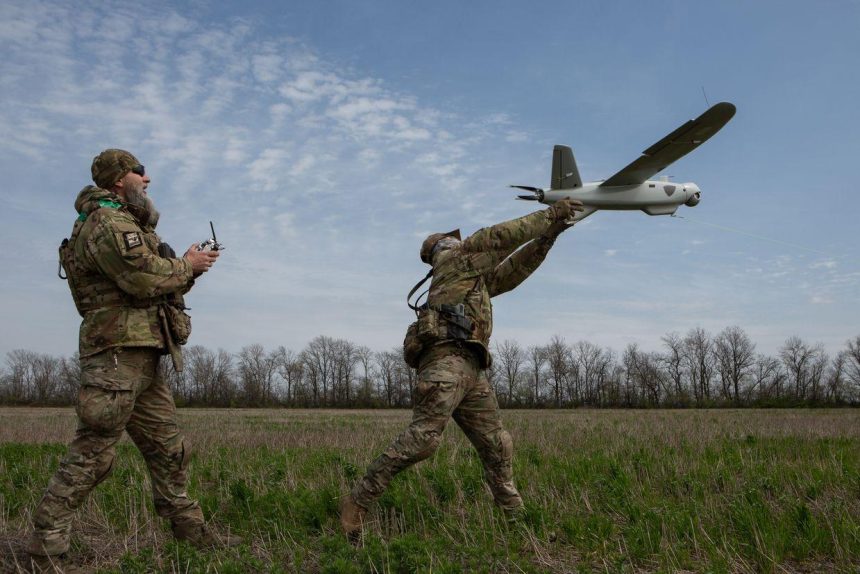 EU Commissioner Andrius Kubilius speaking on drone cooperation with Ukraine