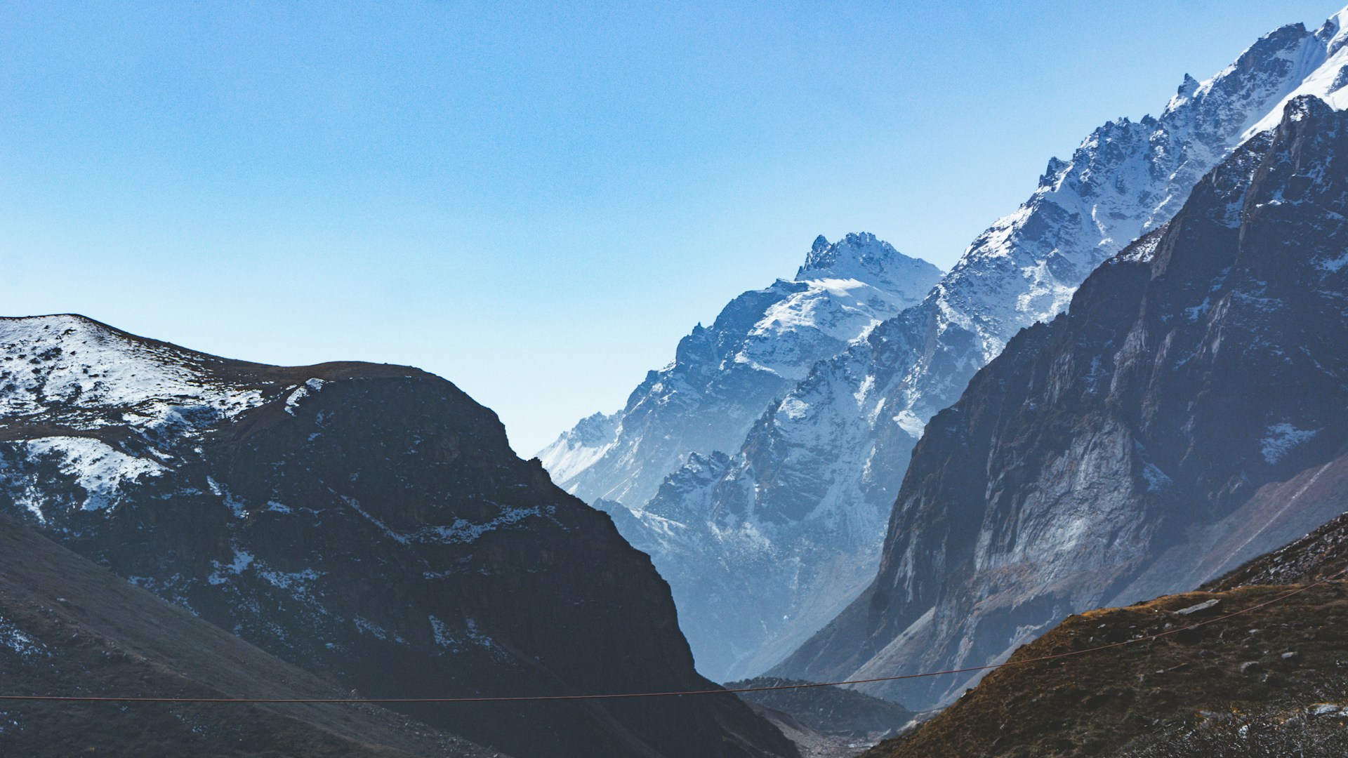 Himalayan glacier collapse in Nepal-Tibet mountain region highlighting flood risks to downstream communities