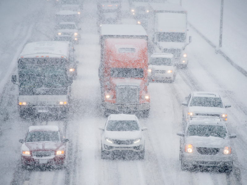 Winter storm warning causes icy roads
