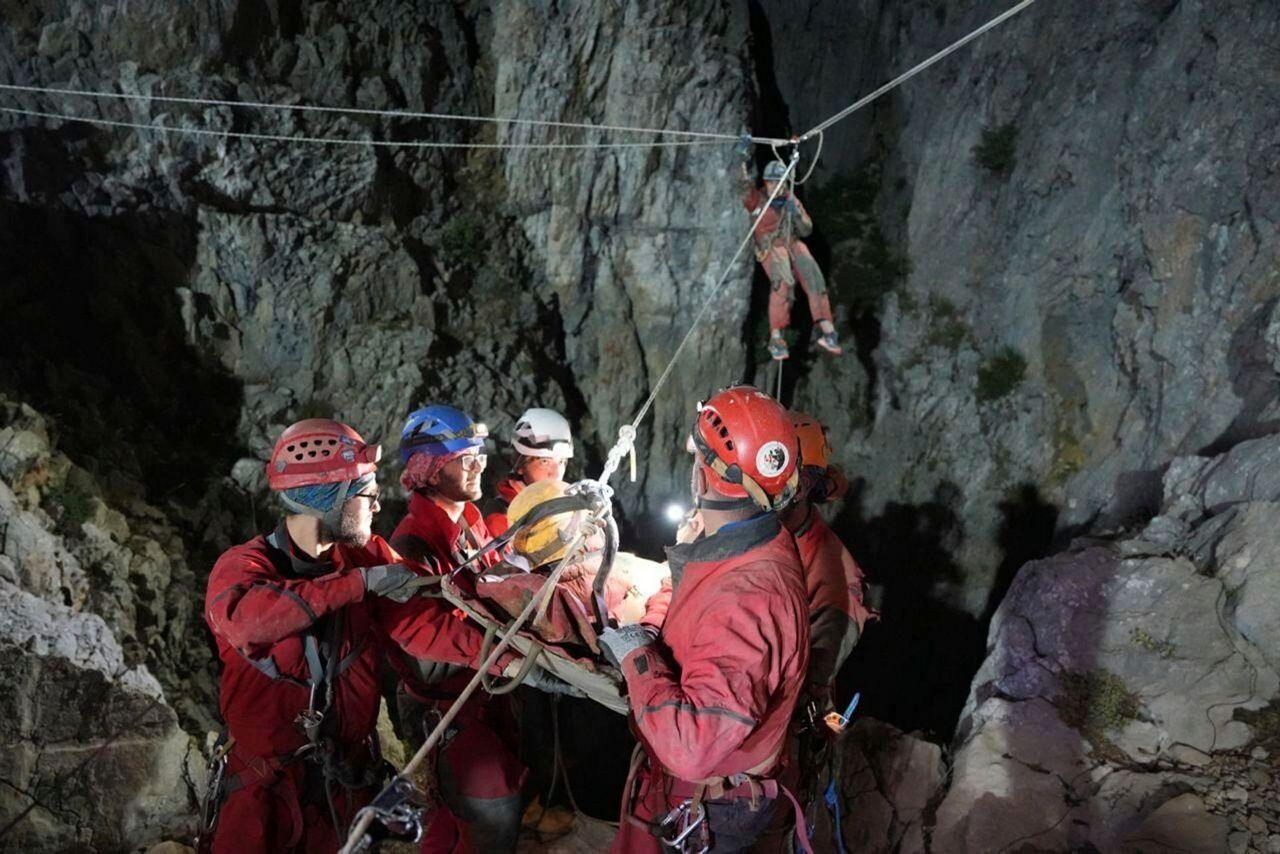 Italy emergency response specialists preparing equipment for underground rescue