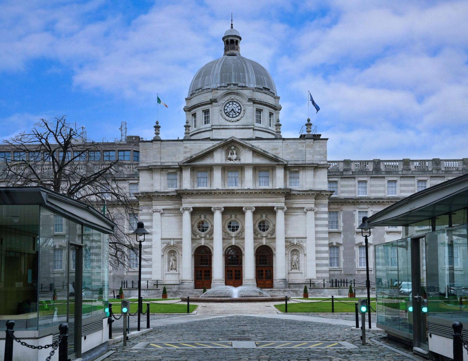 European Union flags ahead of Ireland EU Presidency 2026
