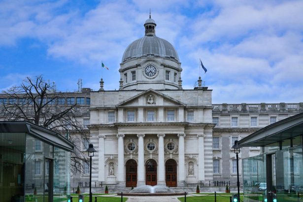European Union flags ahead of Ireland EU Presidency 2026
