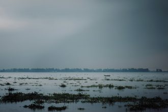 Floods in Bangladesh showing aerial view of flooded villages after heavy monsoon rain in 2026
