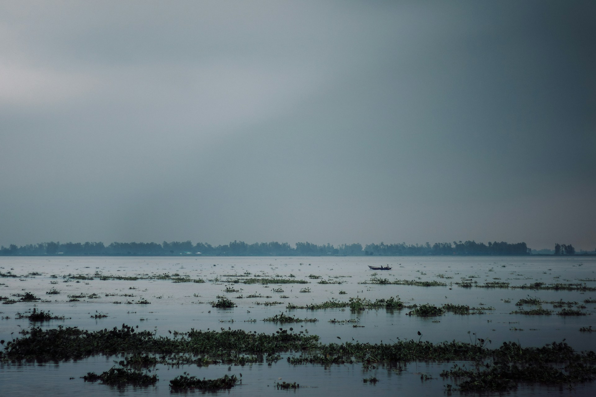 Floods in Bangladesh showing aerial view of flooded villages after heavy monsoon rain in 2026