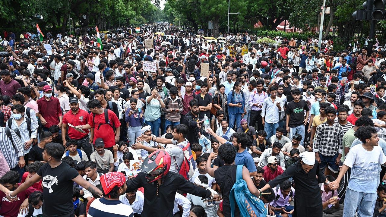 Student demonstration during India youth protest