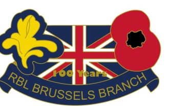 Royal British Legion Brussels members attending remembrance ceremony in Belgium