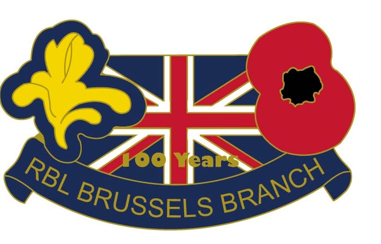 Royal British Legion Brussels members attending remembrance ceremony in Belgium