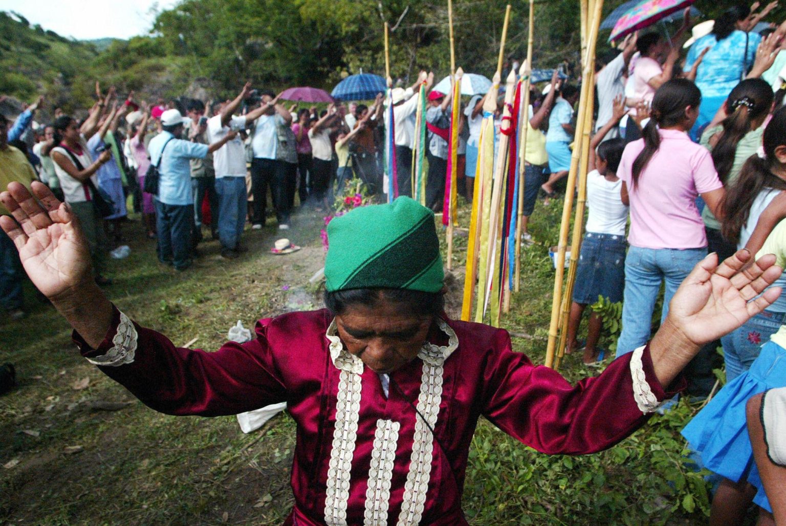 Lenca Nation members in traditional clothing representing Indigenous diplomacy across the Americas