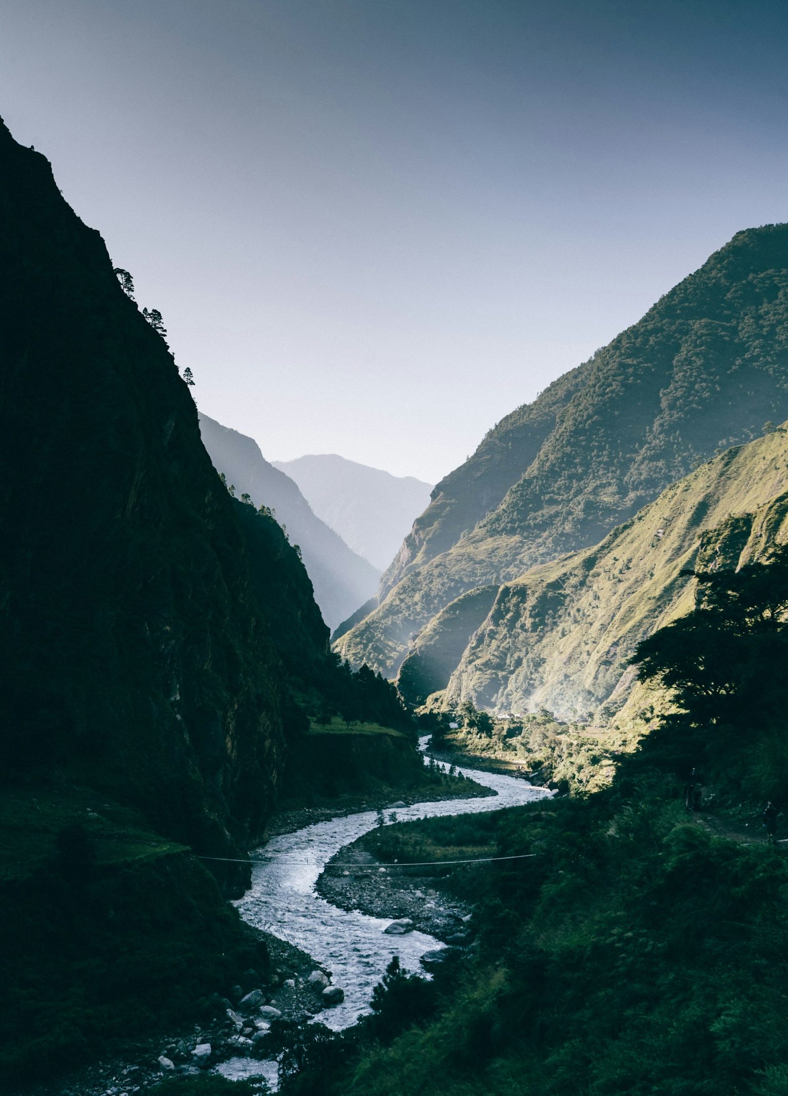 Nepal flash flooding risk along a Himalayan river valley