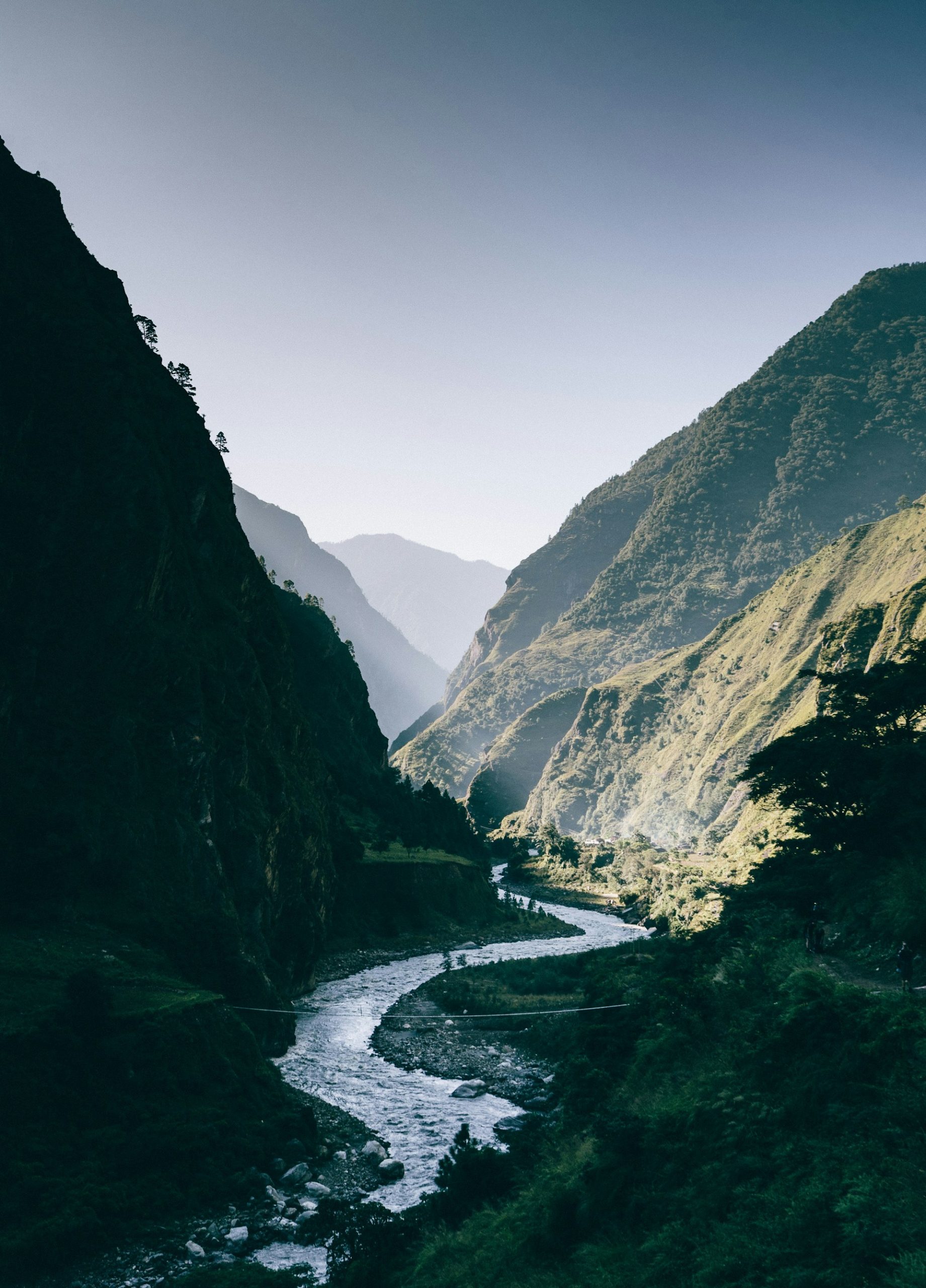 Nepal flash flooding risk along a Himalayan river valley
