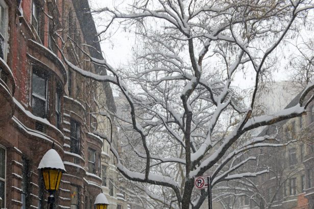 US Northeast winter storm 2026 covering New York City streets in heavy snow