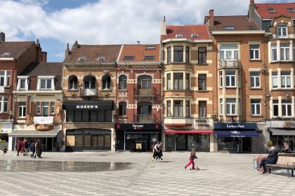 Street scene in Jette, Brussels, where a Brussels police officer was fatally shot during a stolen vehicle investigation.