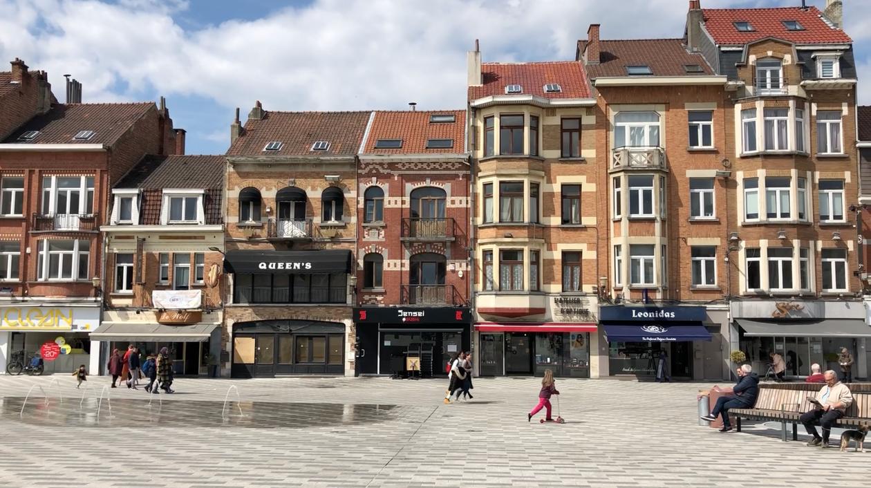 Street scene in Jette, Brussels, where a Brussels police officer was fatally shot during a stolen vehicle investigation.