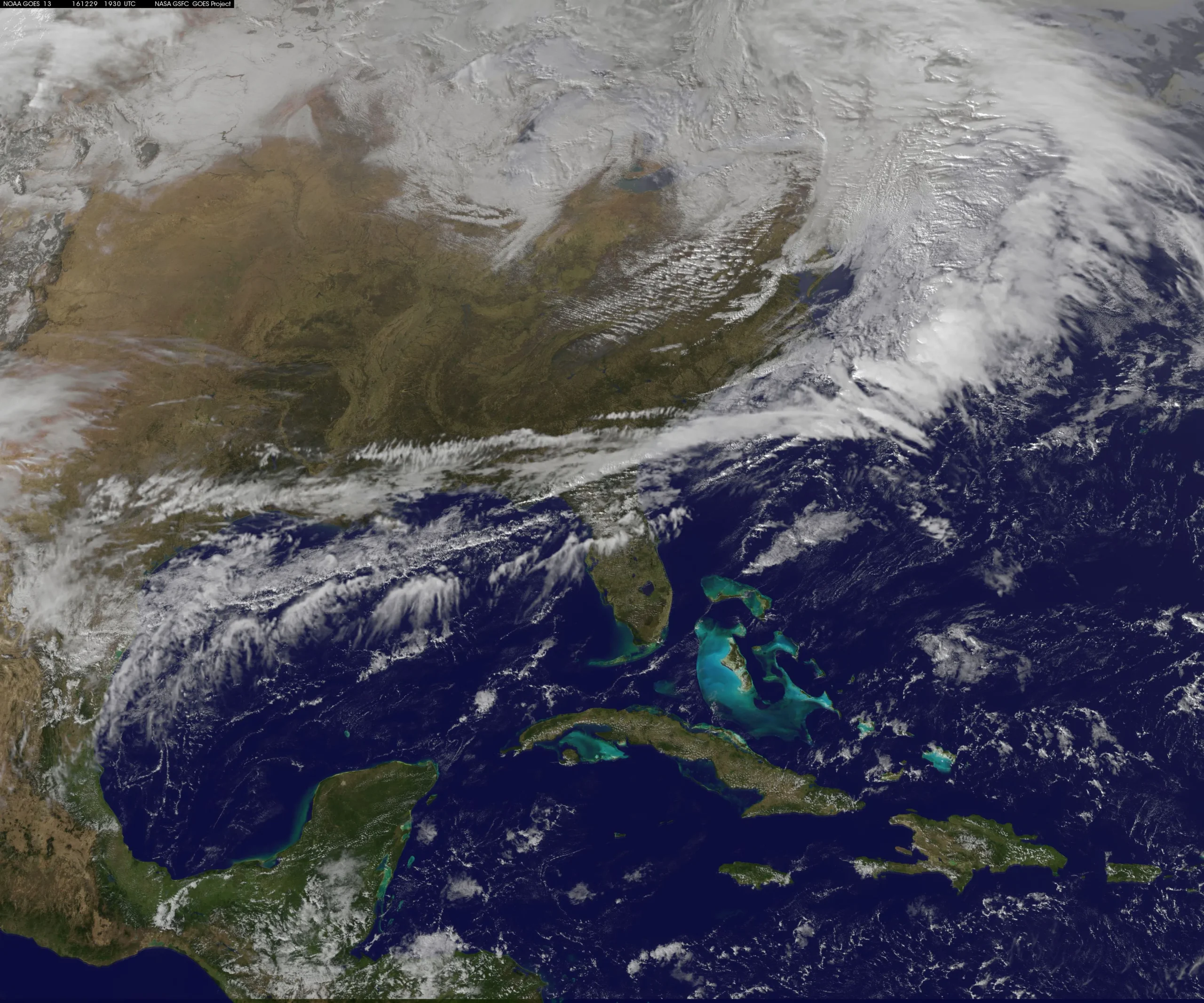 New York winter storm satellite view